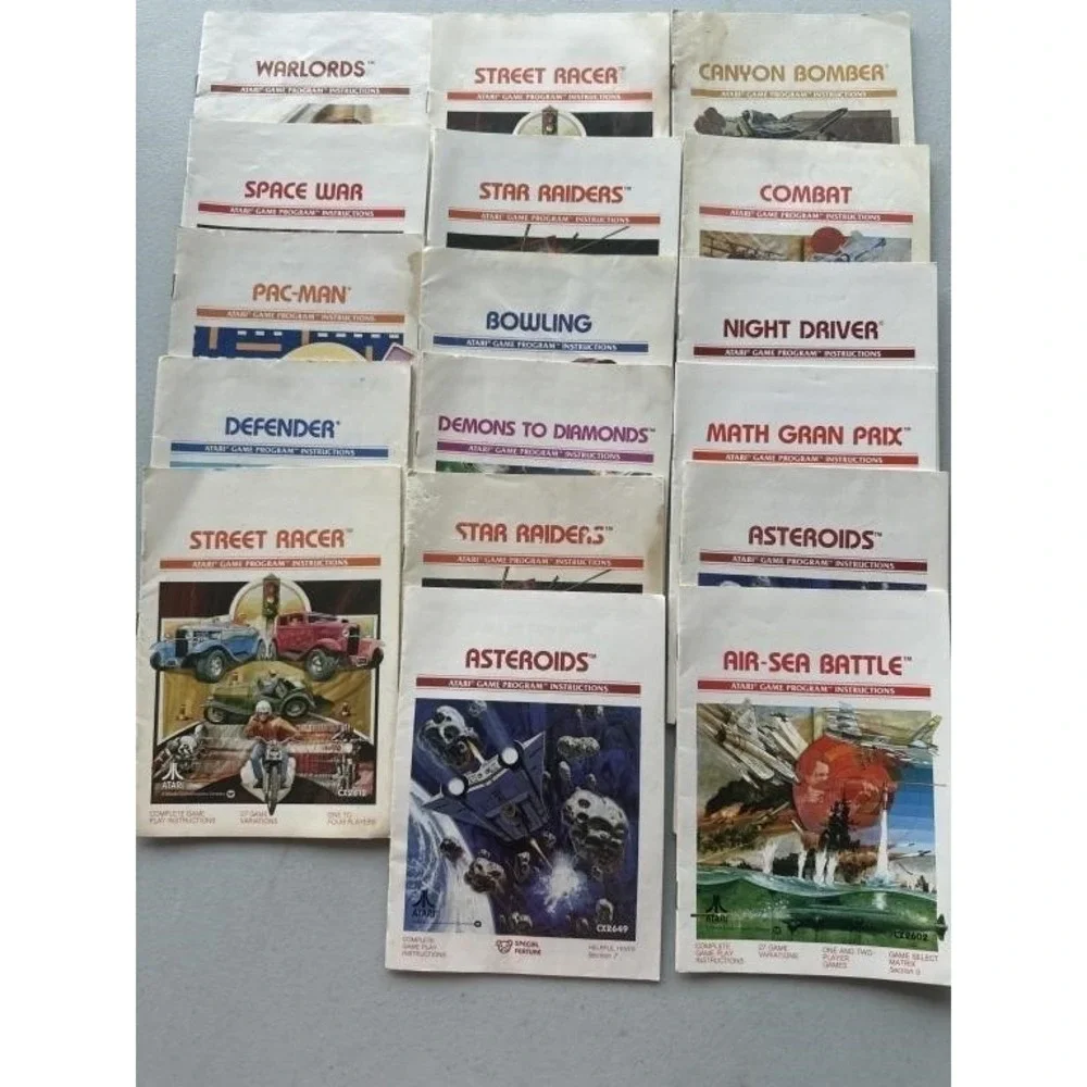 [17x] Vintage 1970s Atari Game Program Instructions User's Guide Manual‎